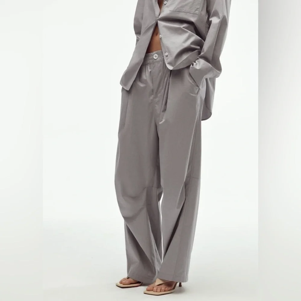 Zara limited edition cotton poplin pants Grey NWT